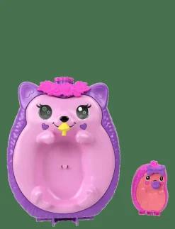 Hedgehog Mom & Baby Purse Playset with 2 Dolls & 16 Accessories Including Pets - Lekset