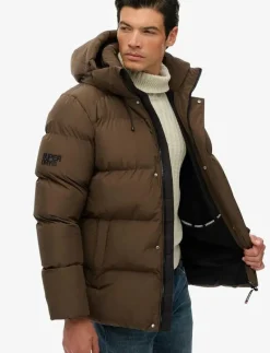 HOODED 5 BAFFLE SPORTS PUFFER - Fodrade jackor