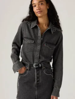 ICONIC WESTERN BEJEWLED WESTER - Jeansskjortor