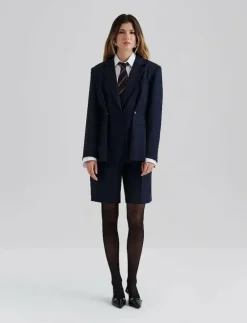 Illiana Fitted Button Detailed Wool Blend blazer - Enkelknäppta kavajer