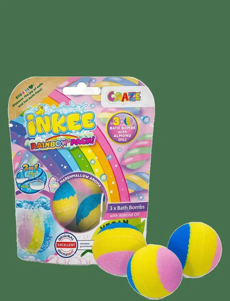 INKEE RAINBOW BATH BOMBS 3-P DISPLAY - Badleksaker