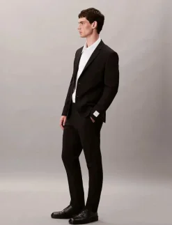 ITALIAN WOOL BLEND SLIM TROUSER - Kostymbyxor