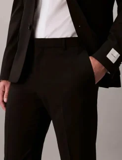 ITALIAN WOOL BLEND SLIM TROUSER - Kostymbyxor