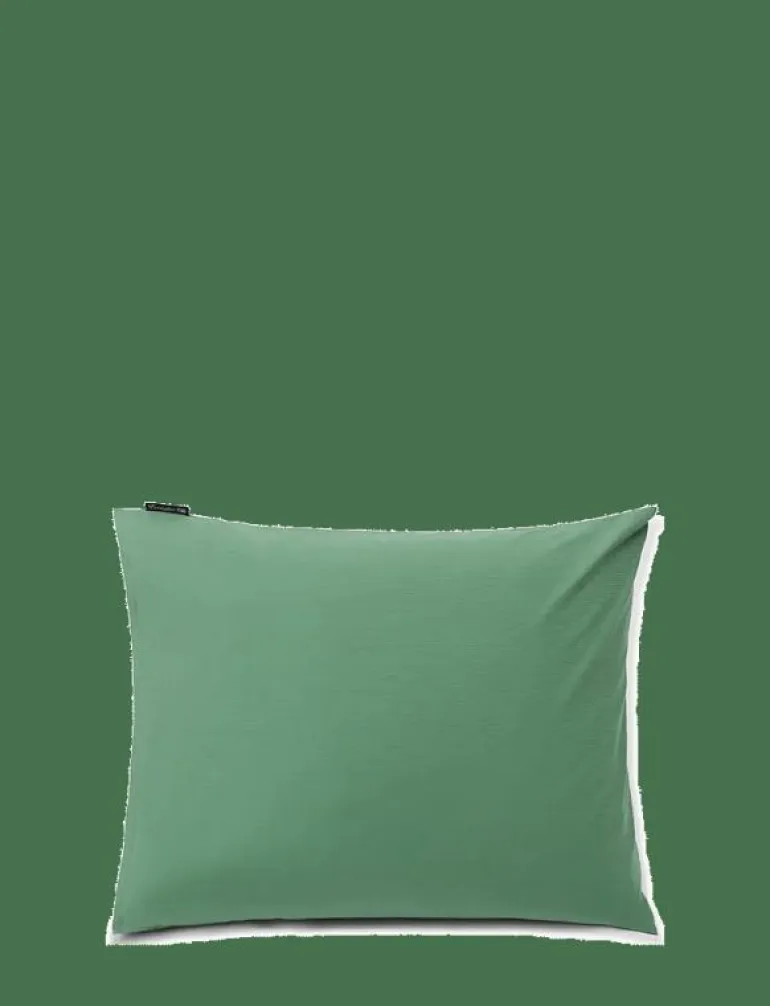 Ivy Green Striped Cotton Poplin Pillowcase - Örngott