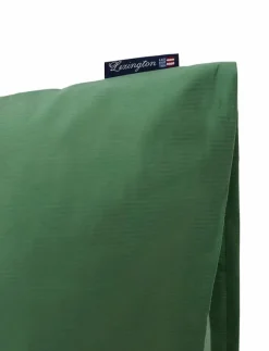 Ivy Green Striped Cotton Poplin Pillowcase - Örngott