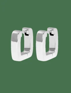 IX Bold Square Hoops Silver - Hoops