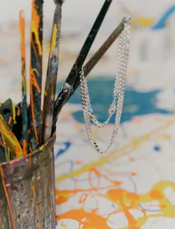 IX Chunky Curb Chain Silver - Kedjehalsband