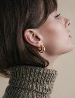 IX Crunchy Edge Earrings - Hoops