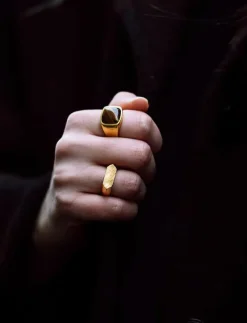 IX Mini Brushed Hexagon Ring - Ringar