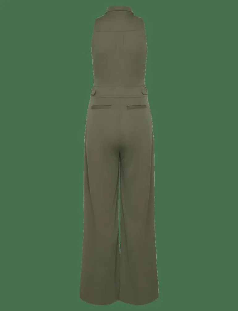 Jersey Wide-Leg Sleeveless Jumpsuit - Jumpsuits