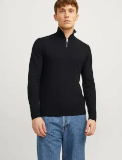 JJEEMIL KNIT HALF ZIP NOOS - Stickat