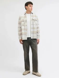 JPRRAYLE MELANGE CHECK L/S OVERSHIRT SN - Jackor & rockar