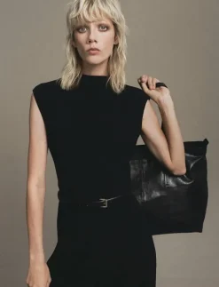 Jumpsuit with draped neck and belt - Jumpsuits