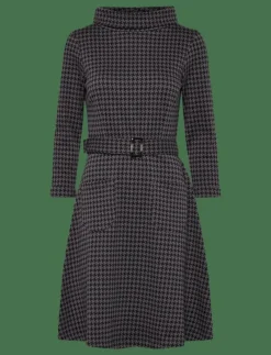 Kim Houndstooth Dress - Midiklänningar