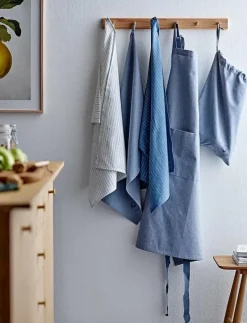 Kökshandduk 50x70 Line 2 st China blue/White - Kökshanddukar