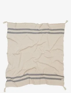 Knitted blanket Stripes Natural-Grey - Filtar & täcken