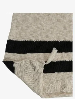 Knitted blanket Stripes Natural-Black - Filtar & täcken
