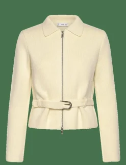 Knitted jacket with belt and buckle - Ulljackor