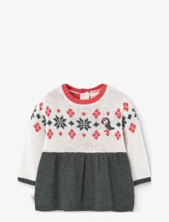 Knitwear dress for baby girl -BCI - Långärmade vardagsklänningar