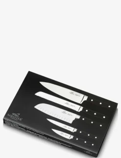 Knivset Pluton 5 delar Stål/Svart - Knivset
