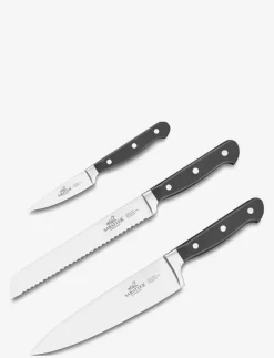 Knivset Pluton 3 delar Stål/Svart - Knivset