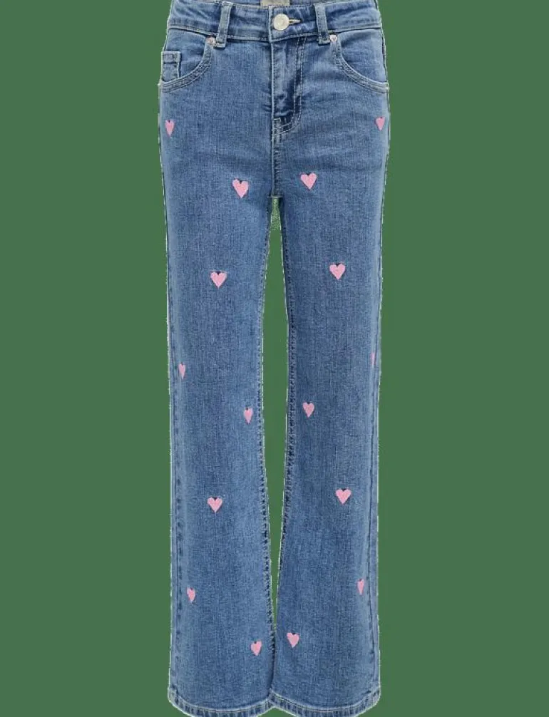 KOGJUICY WIDE LEG HEART EMB JEANS NOOS - Bootcut jeans