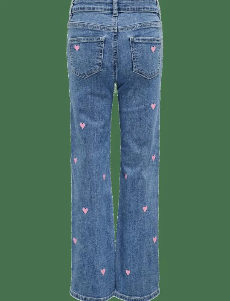 KOGJUICY WIDE LEG HEART EMB JEANS NOOS - Bootcut jeans