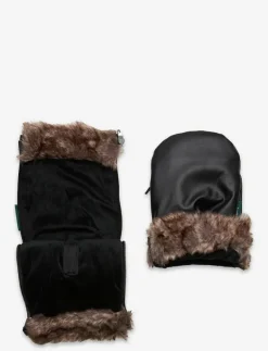 KONG.WALTHER Black Fur Stroller Gloves - Barnvagnstillbehör