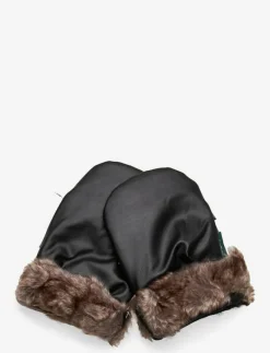 KONG.WALTHER Black Fur Stroller Gloves - Barnvagnstillbehör