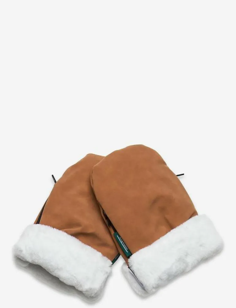 KONG.WALTHER Brown Faux Suede Stroller Gloves - Barnvagnstillbehör