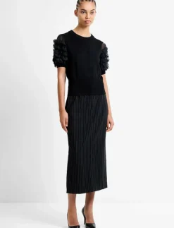 KRISTA MIX STACKED RUFFLE TOP - Kortärmade blusar