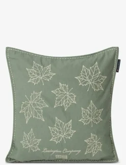 Leaves Embroidered Linen/Cotton Pillow Cover - Kuddfodral