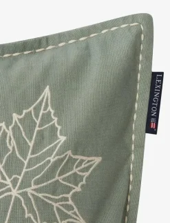 Leaves Embroidered Linen/Cotton Pillow Cover - Kuddfodral