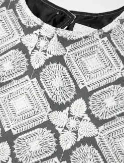 LEJSE BLOUSE WHITE EMBROIDERY - Kortärmade blusar