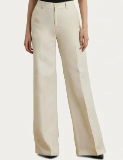 Linen-Blend Twill Wide-Leg Pant - Vida byxor