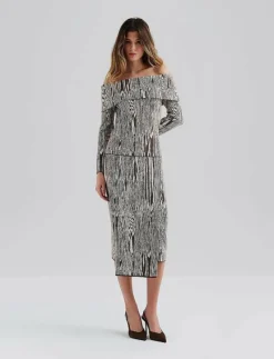 Lois Jacquard Knitted Wrap Midi skirt - Midi kjolar