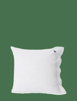Lt Gray/White Striped Cotton Seersucker Pillowcase - Örngott
