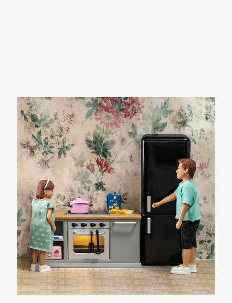 LUNDBY SPIS+KYLSKÅPSSET GRÅ - Tillbehör till dockhus