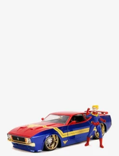 Marvel Captain Marvel 1973 Ford Mustang Mach med Figur 1:24 - Leksaksbil