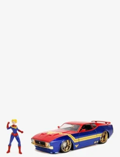 Marvel Captain Marvel 1973 Ford Mustang Mach med Figur 1:24 - Leksaksbil