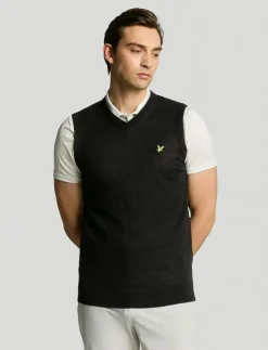 Merino Blend Knitted V-Neck Vest - Stickat