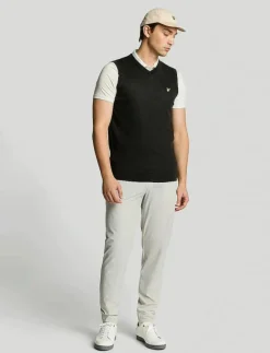 Merino Blend Knitted V-Neck Vest - Stickat