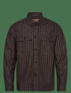 MMGMatteo Brown Stripe Overshirt - Jackor & rockar