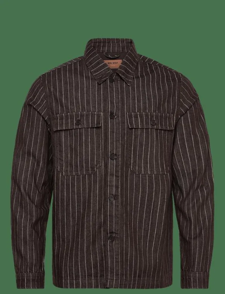 MMGMatteo Brown Stripe Overshirt - Jackor & rockar