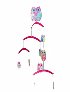 Mobile ''Owls'' in fabric - Sängmobiler