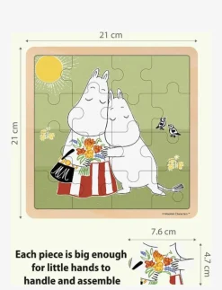 Moomin - Wooden Square Puzzle - Hugs - Träpussel