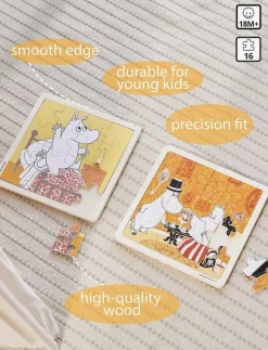 Moomin - Wooden Square Puzzle - Bedtime Jumping - Träpussel