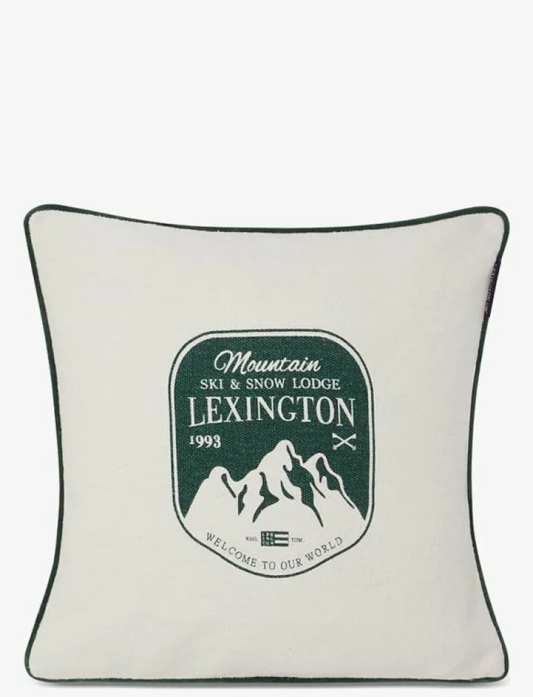 Mountain Logo Recycled Cotton Canvas Pillow Cover - Kuddfodral
