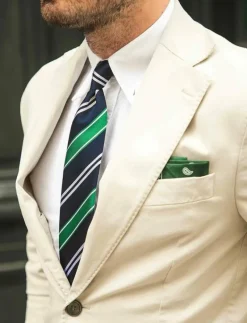 Navy Green Club Tie - Slipsar