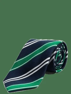 Navy Green Club Tie - Slipsar
